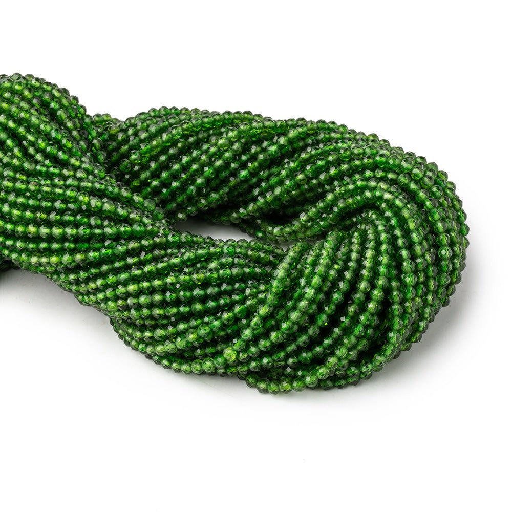 3mm Chrome Diopside Micro Faceted Round Beads 12.5 inch 108 pieces AA (ONLINE ORDER ONLY)
