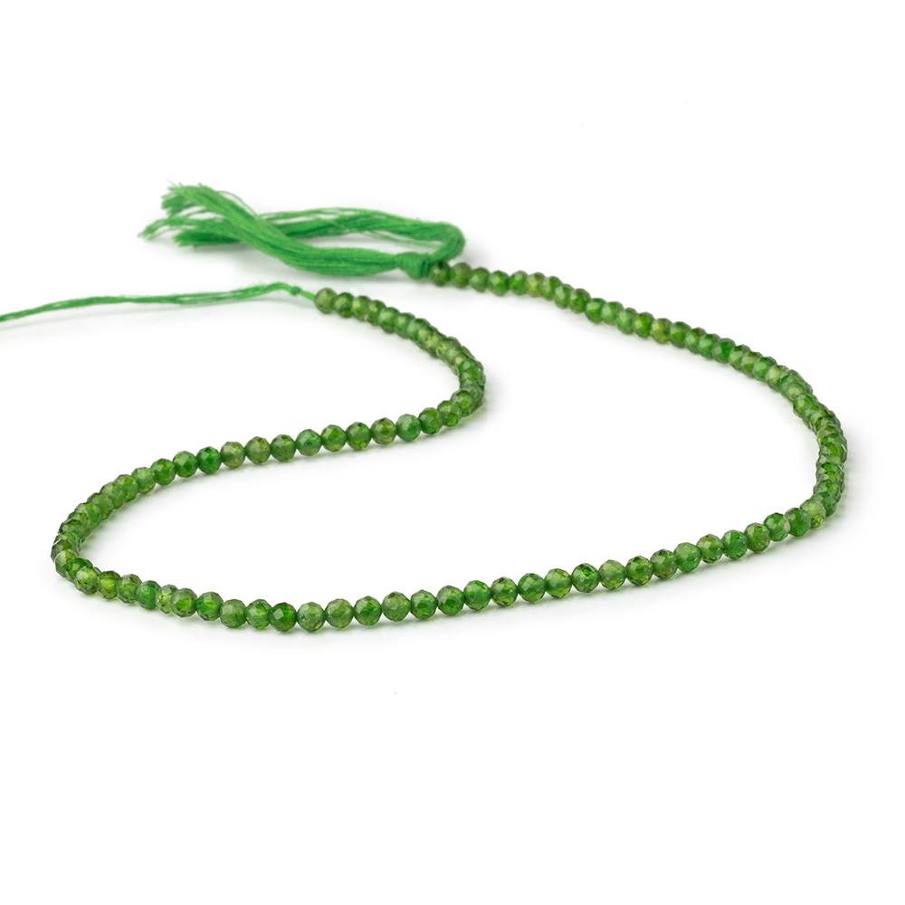 3mm Chrome Diopside Micro Faceted Round Beads 12.5 inch 108 pieces AA (ONLINE ORDER ONLY)