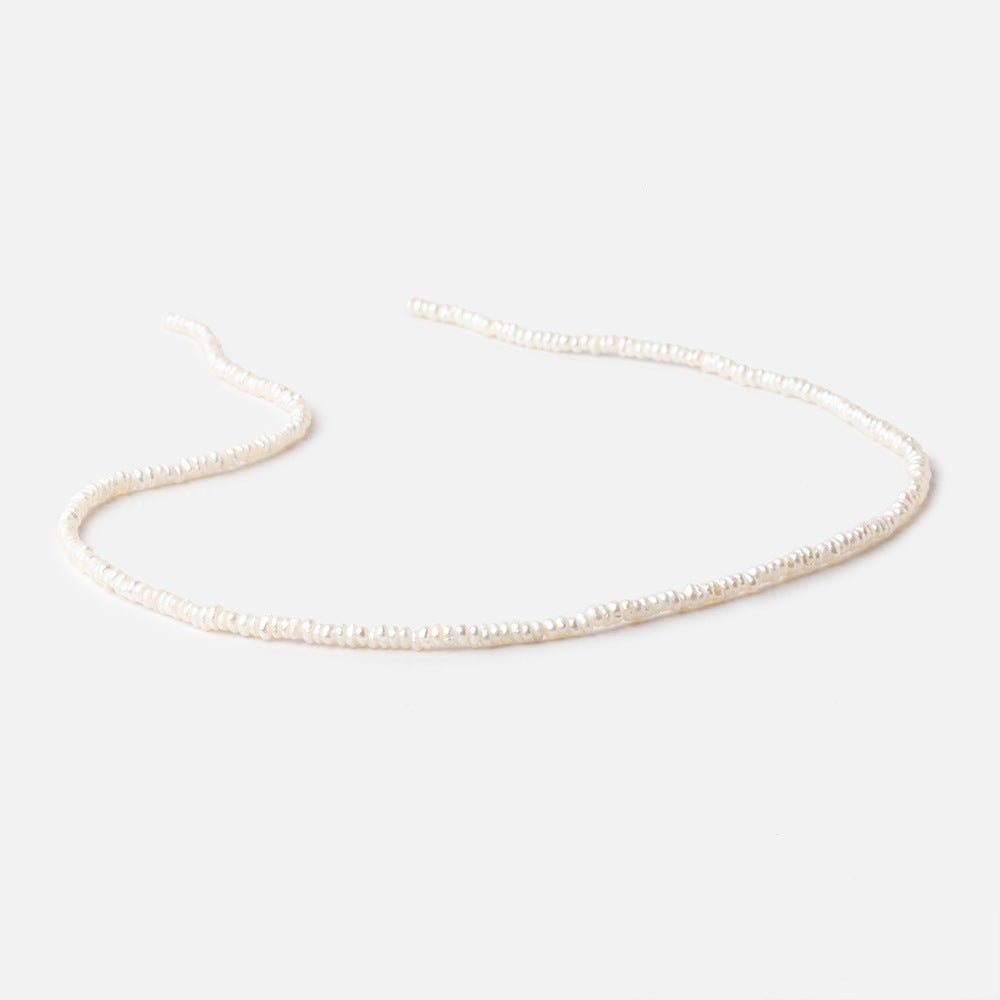 3mm Cream Center Drill Button Freshwater Pearls 15 inch 275 pieces (ONLINE ORDER ONLY)