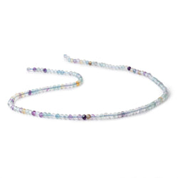 3mm Fluorite Micro Faceted Round Beads 15 inch 142 pieces (ONLINE ORDER ONLY)