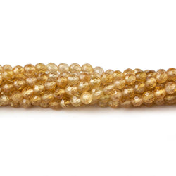 3mm Golden Tourmaline micro faceted rounds 13 inch 102 pieces  AAA (ONLINE ORDER ONLY)