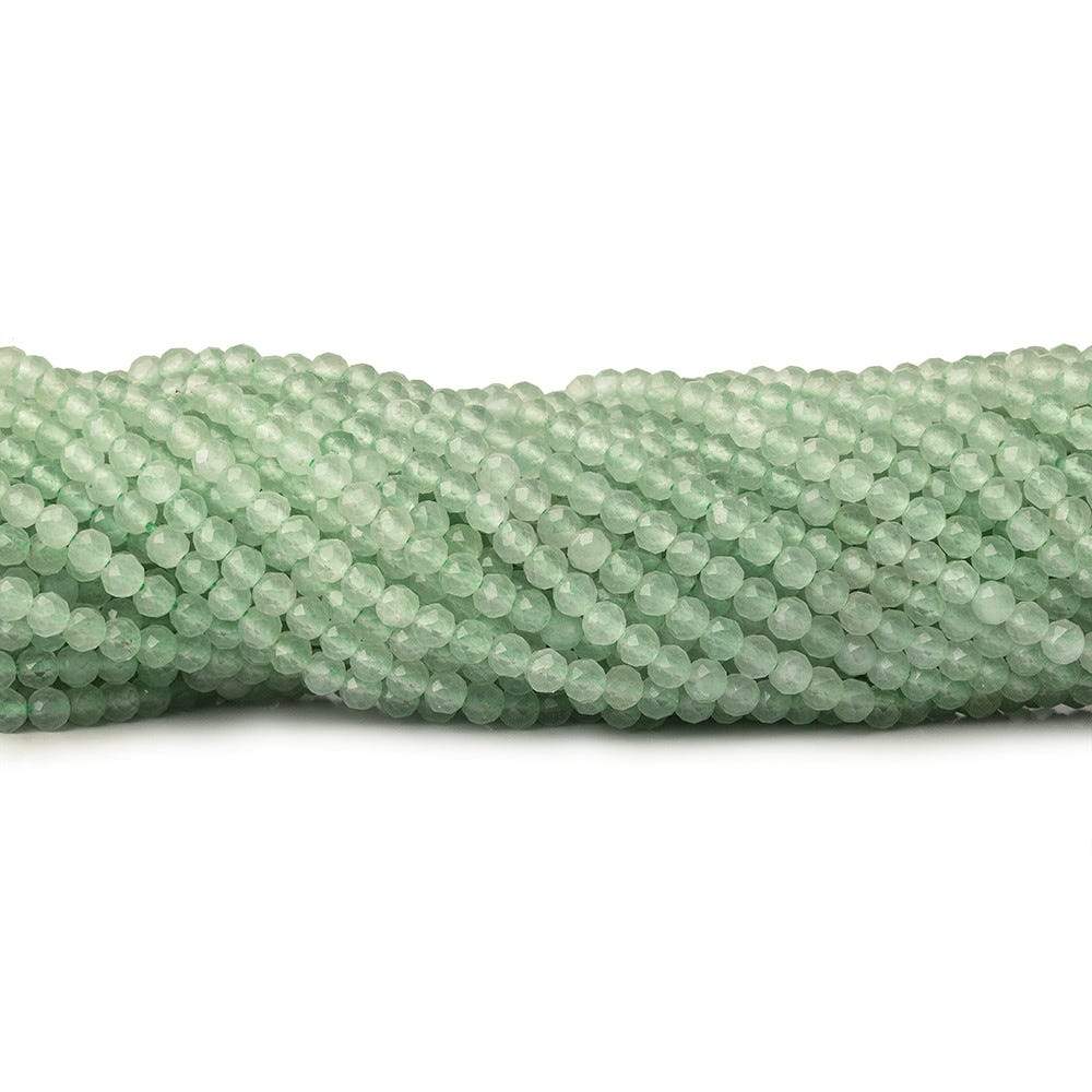 3mm Green Aventurine microfaceted round beads 13 inch 110 pieces (ONLINE ORDER ONLY)