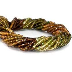 3mm Green & Brown Tourmaline Beads Faceted Rondelle (ONLINE ORDER ONLY)