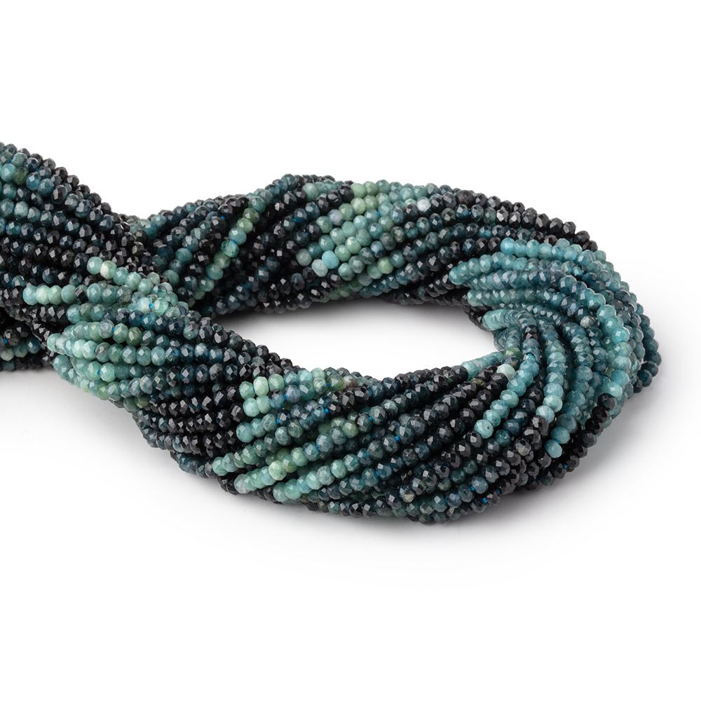 3mm Indicolite Tourmaline Micro Faceted Rondelle Beads 12.25 inch 150 pieces (ONLINE ORDER ONLY)