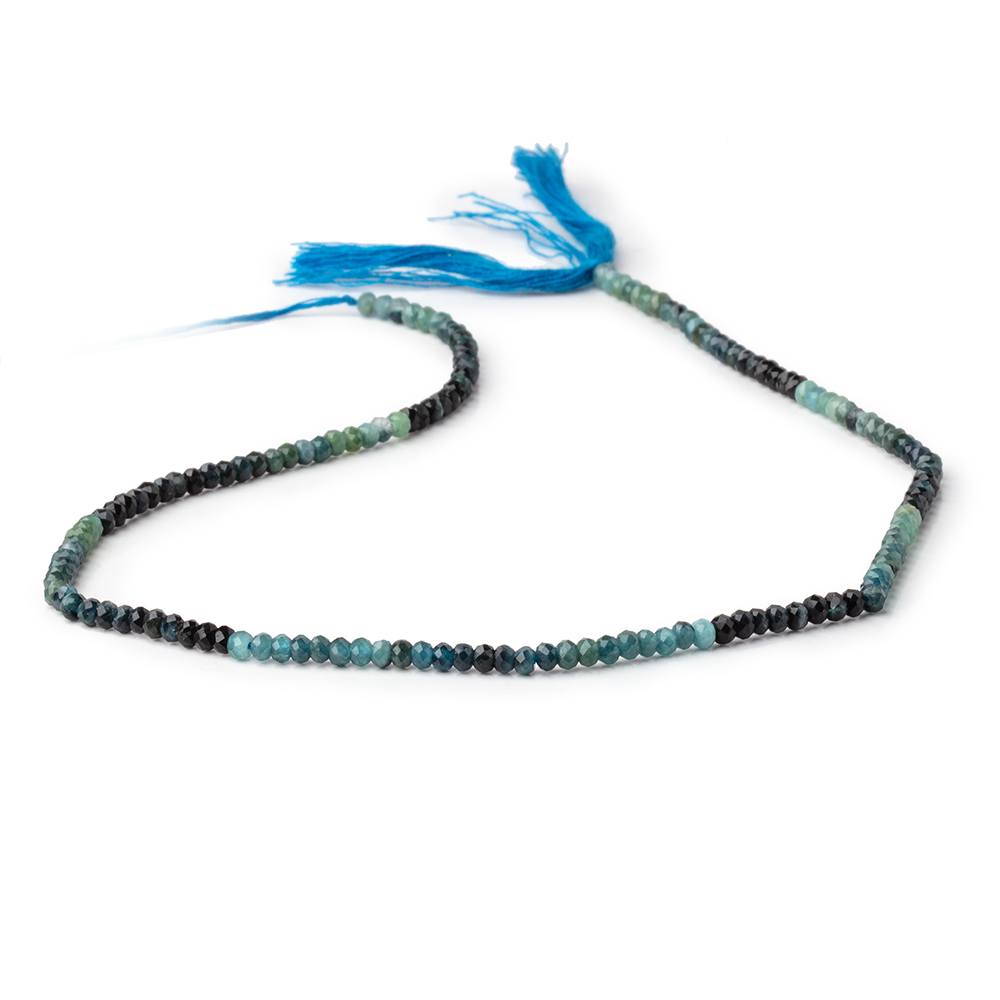 3mm Indicolite Tourmaline Micro Faceted Rondelle Beads 12.25 inch 150 pieces (ONLINE ORDER ONLY)