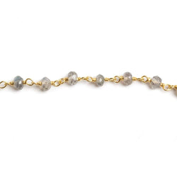3mm Labradorite faceted rondelle Vermeil Chain by the foot 35 beads (ONLINE ORDER ONLY)