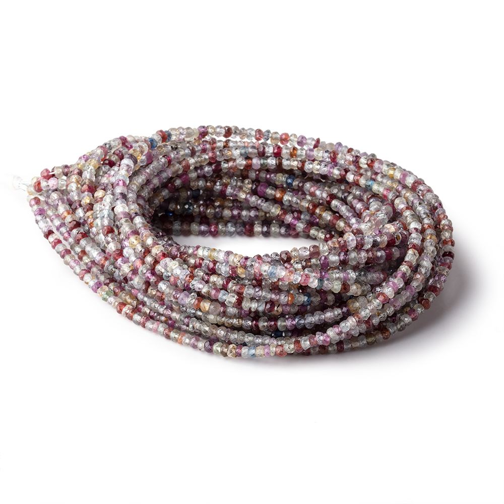 3mm Multi Color Sapphire Faceted Rondelle Beads 16 inch 200 pieces (ONLINE ORDER ONLY)