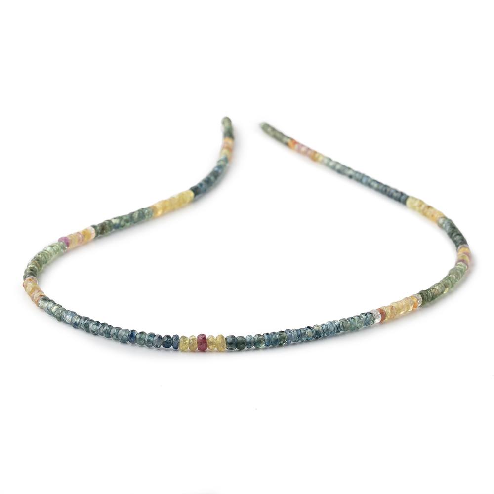 3mm Multi Color Sapphire Faceted Rondelle Beads 16 inch 245 pieces