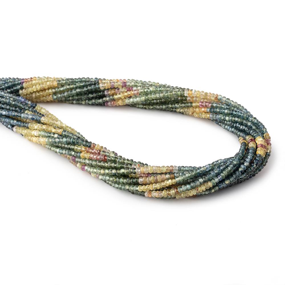 3mm Multi Color Sapphire Faceted Rondelle Beads 16 inch 245 pieces
