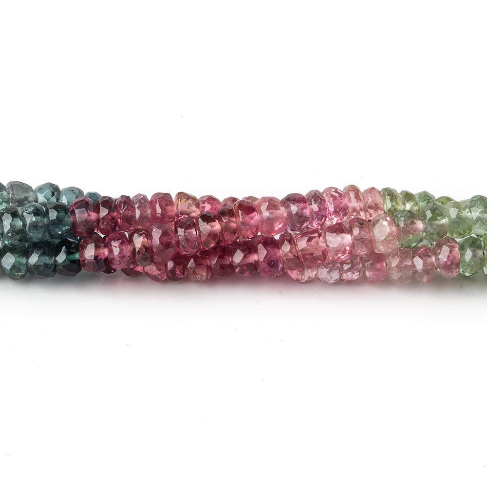 3mm Multi Color Tourmaline faceted rondelle Beads 14 inch 175 pieces (ONLINE ORDER ONLY)