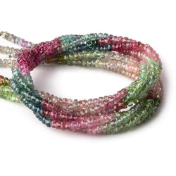 3mm Multi Color Tourmaline faceted rondelle Beads 14 inch 175 pieces (ONLINE ORDER ONLY)