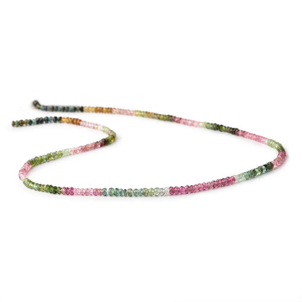 3mm Multi Color Tourmaline Faceted Rondelle Beads 14 inch 201 pcs (ONLINE ORDER ONLY)