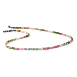 3mm Multi Color Tourmaline Faceted Rondelle Beads 14 inch 201 pcs (ONLINE ORDER ONLY)