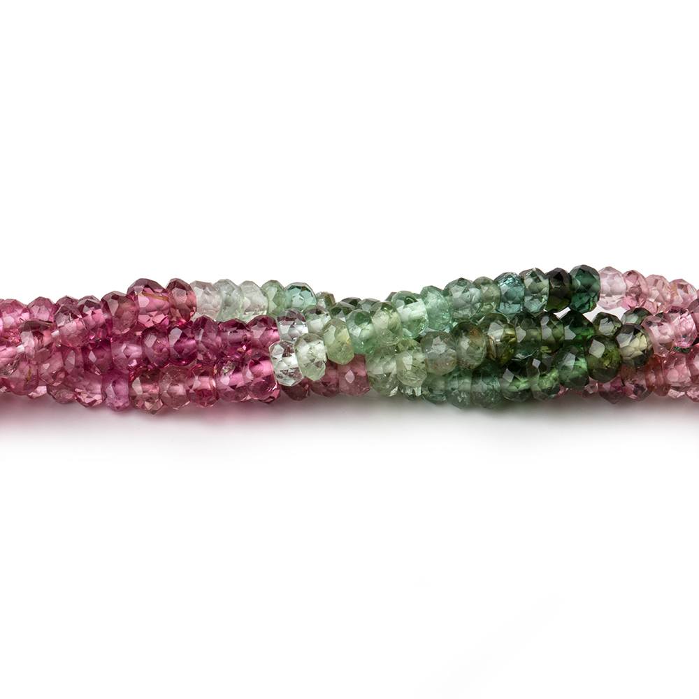3mm Multi Color Tourmaline Faceted Rondelle Beads 14 inch 201 pcs (ONLINE ORDER ONLY)