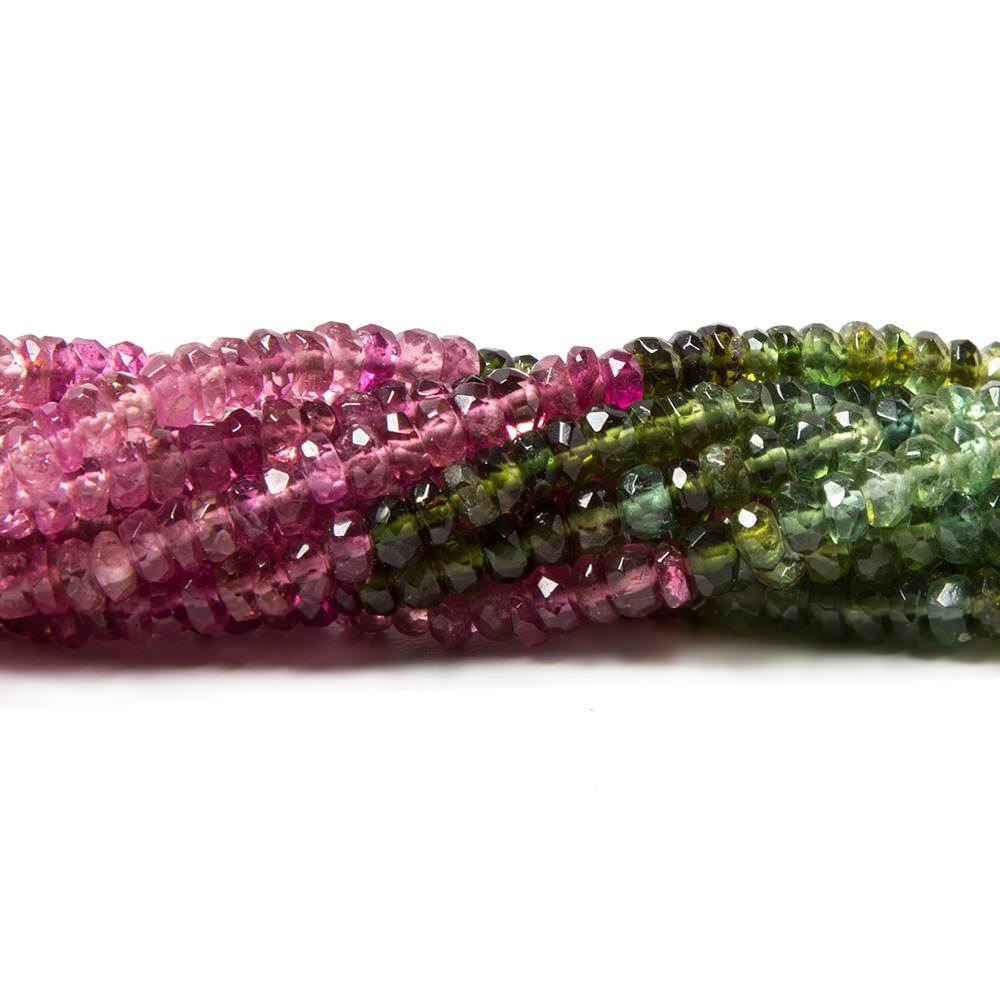 3mm Multi Color Tourmaline faceted rondelle beads 16 inch 200 pieces (ONLINE ORDER ONLY)