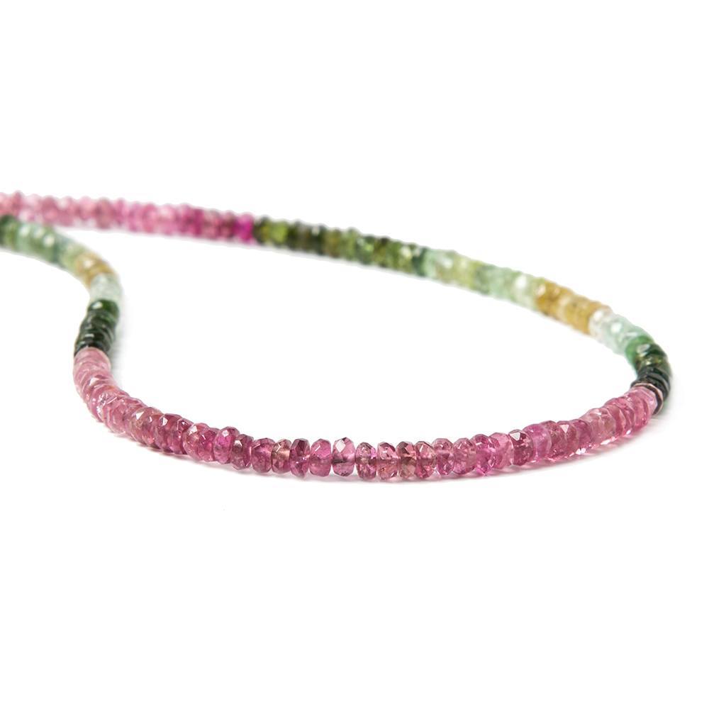 3mm Multi Color Tourmaline faceted rondelle beads 16 inch 200 pieces (ONLINE ORDER ONLY)