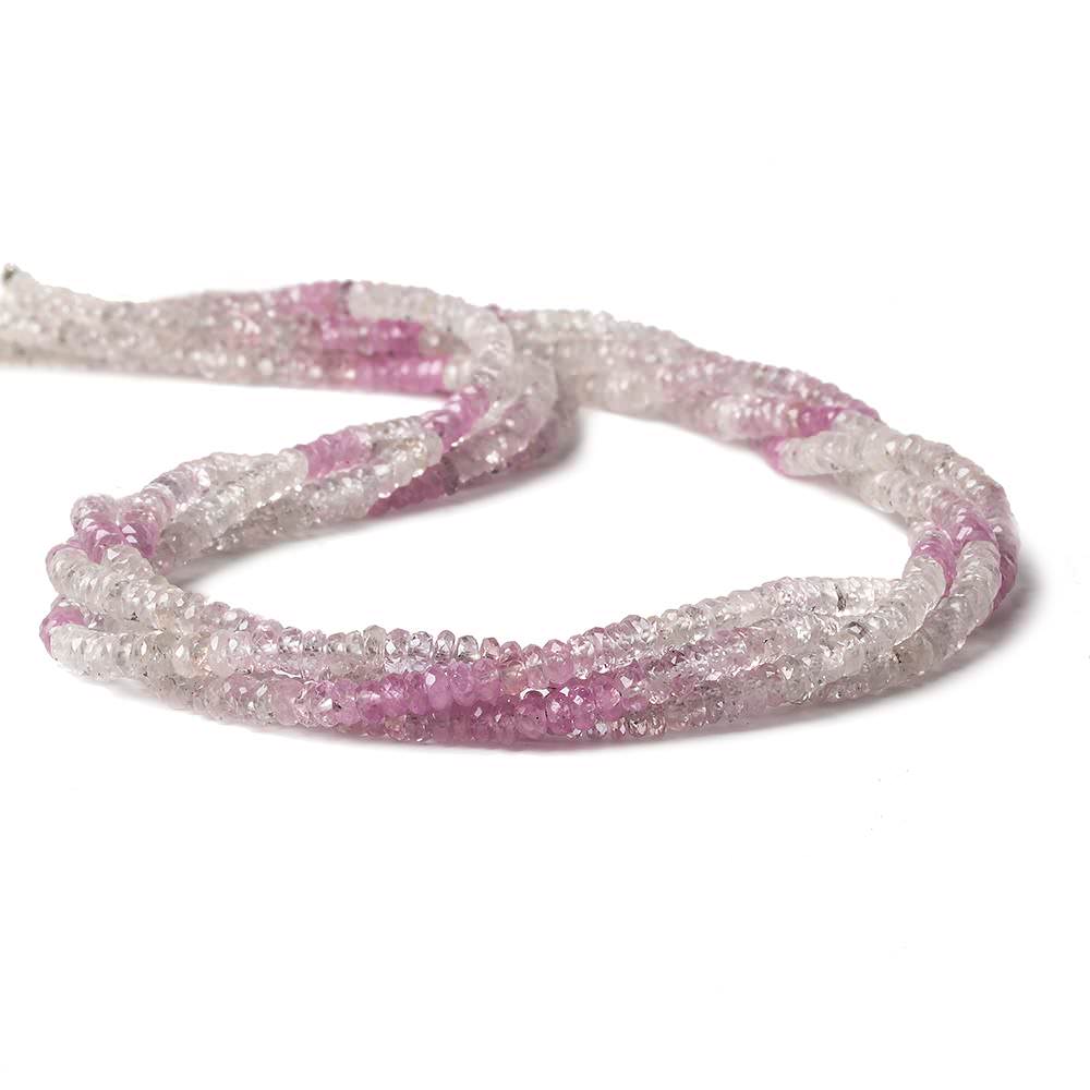 3mm Pink Sapphire Beads Faceted Rondelle 14 inch 180 pieces (ONLINE ORDER ONLY)