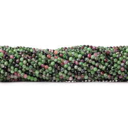 3mm Ruby & Zoisite micro faceted round beads 13 inch 130 pieces (ONLINE ORDER ONLY)