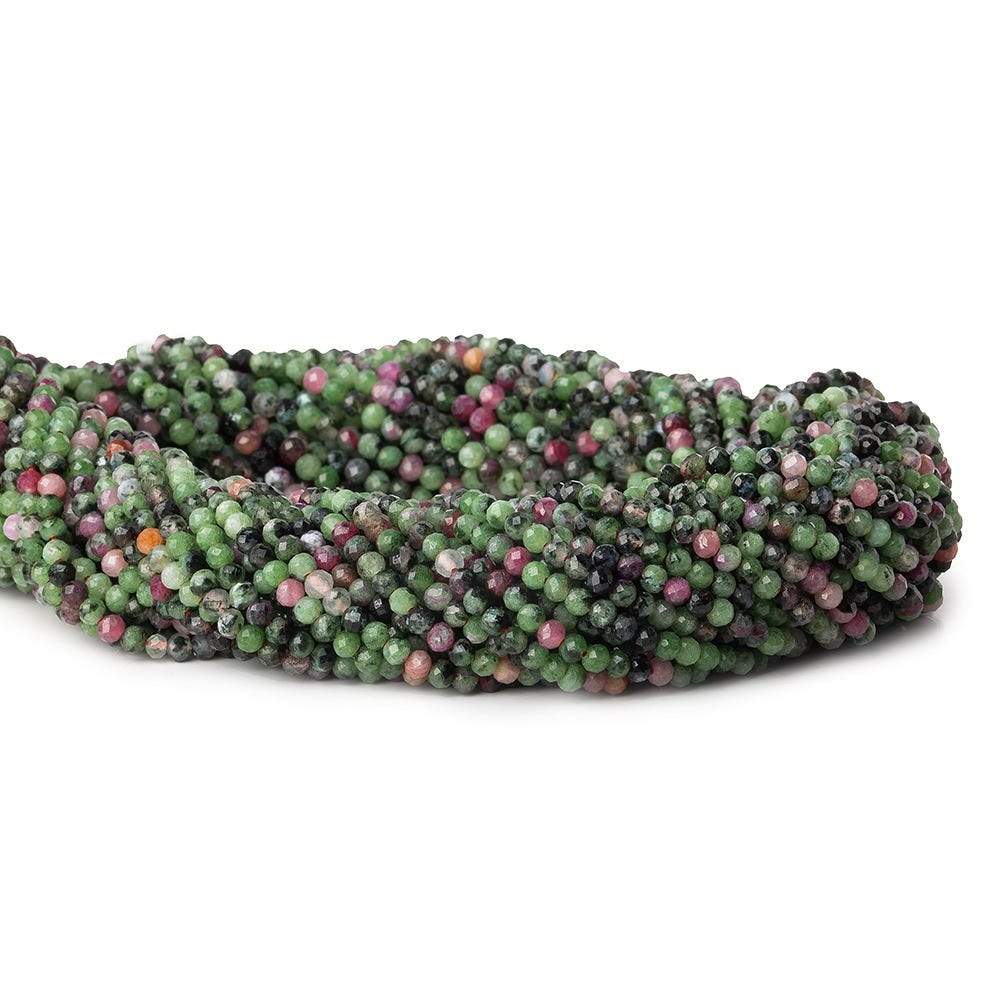 3mm Ruby & Zoisite micro faceted round beads 13 inch 130 pieces (ONLINE ORDER ONLY)