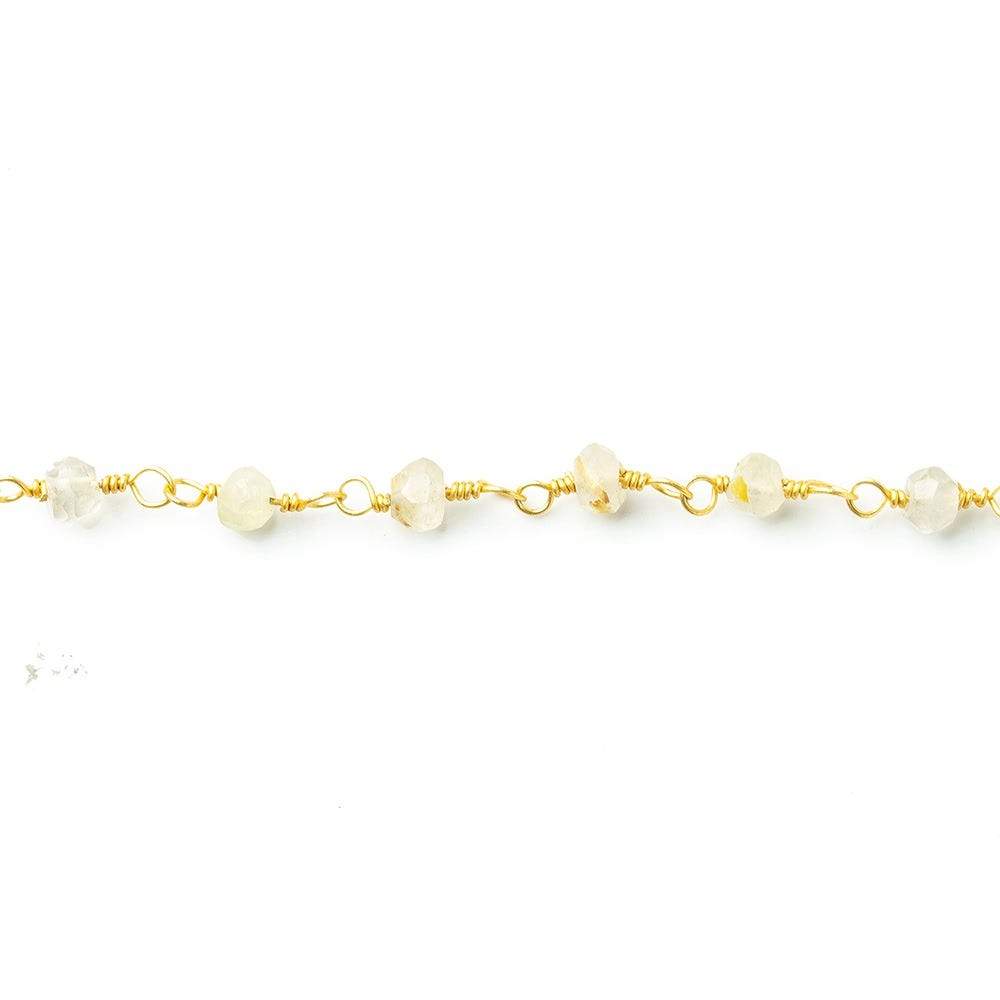 3mm Rutilated Quartz Gold Chain by the foot (ONLINE ORDER ONLY)
