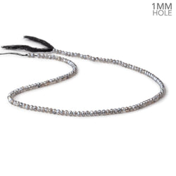 3mm Silver Metallic Labradorite MicroFaceted rondelles 1mm drill hole 140 beads AAA (ONLINE ORDER ONLY)