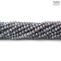 3mm Silver Metallic Labradorite MicroFaceted rondelles 1mm drill hole 140 beads AAA (ONLINE ORDER ONLY)