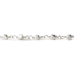 3mm Silver plated Brushed Cube Silver plated Chain by the foot (ONLINE ORDER ONLY)