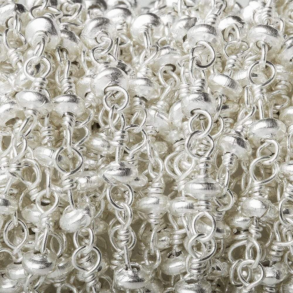 3mm Silver plated rondelle Silver plated Chain by the foot (ONLINE ORDER ONLY)