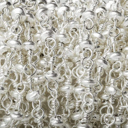 3mm Silver plated rondelle Silver plated Chain by the foot (ONLINE ORDER ONLY)