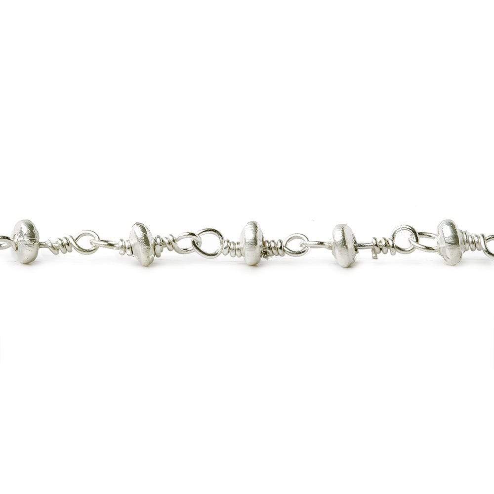 3mm Silver plated rondelle Silver plated Chain by the foot (ONLINE ORDER ONLY)