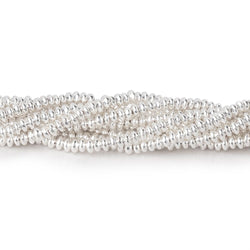 3mm Sterling Silver Plain Disc 8 inch 130 beads (ONLINE ORDER ONLY)