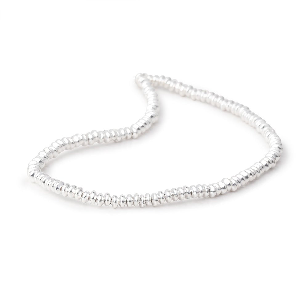 3mm Sterling Silver Plain Disc 8 inch 130 beads (ONLINE ORDER ONLY)