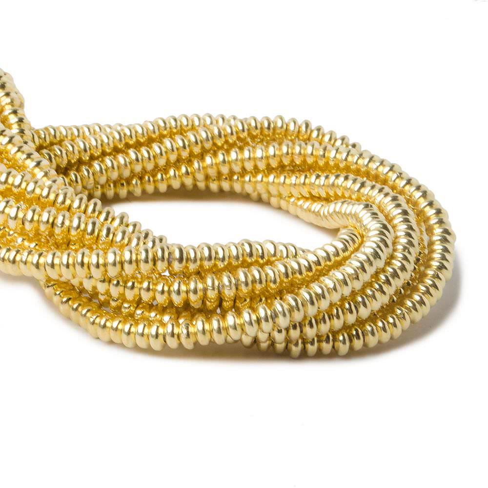3mm Vermeil Plain Disc 8 inch 132 beads (ONLINE ORDER ONLY)