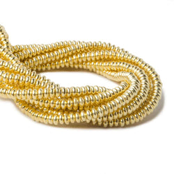 3mm Vermeil Plain Disc 8 inch 132 beads (ONLINE ORDER ONLY)