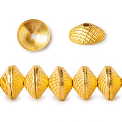3x10mm 22kt Gold Plated Copper Bead Cap Mesh Design 8 inch 58 pieces (ONLINE ORDER ONLY)