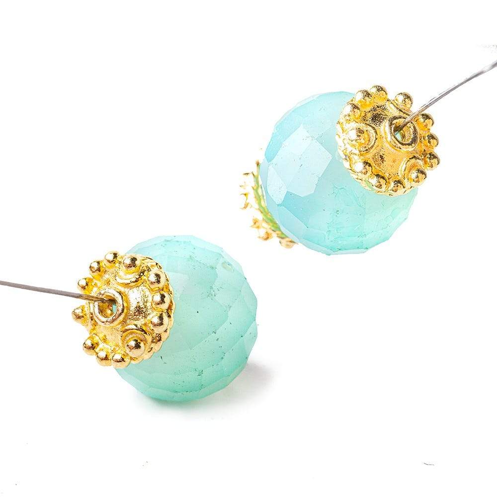 3x10mm 22kt Gold Plated Copper Bead Cap with Bali Granulated Design 8 inch 58 pieces (ONLINE ORDER ONLY)