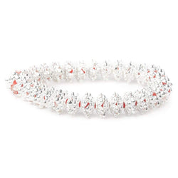 3x11mm Sterling Silver Plated Copper Polka Dots On Snowflake Bead Cap 8 inch 64 beads (ONLINE ORDER ONLY)