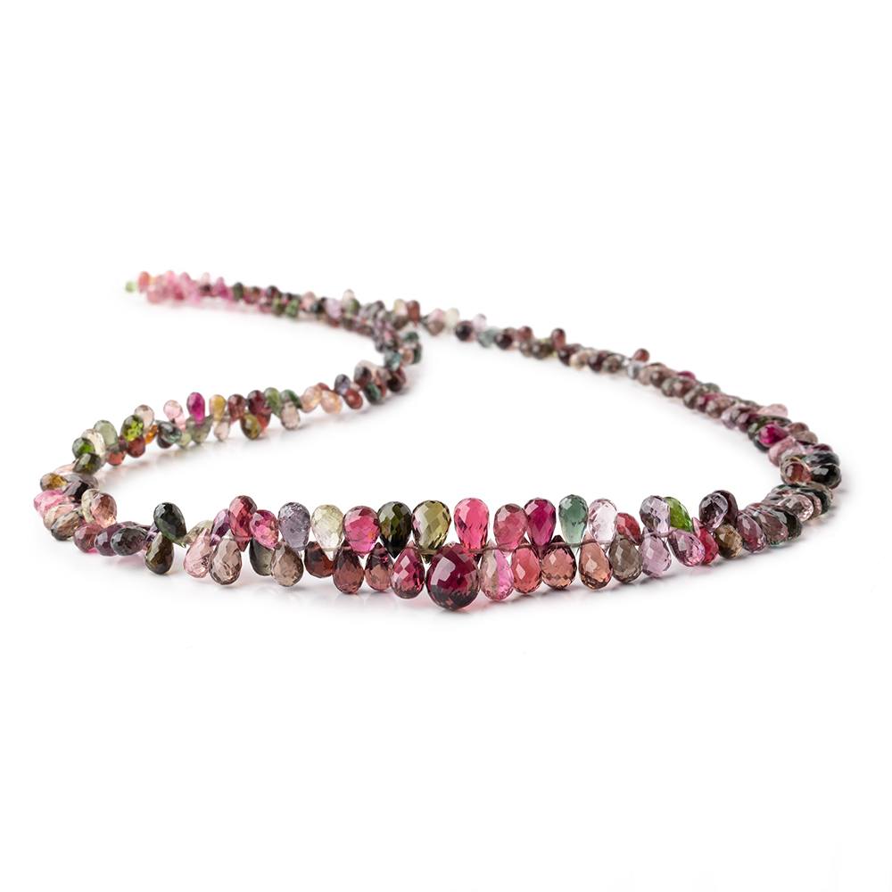 3x1.5-10.5x6.5mm Multi Color Tourmaline Faceted Tear Drops 17.5 inch 262 Beads AAA (ONLINE ORDER ONLY)