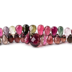 3x1.5-10.5x6.5mm Multi Color Tourmaline Faceted Tear Drops 17.5 inch 262 Beads AAA (ONLINE ORDER ONLY)