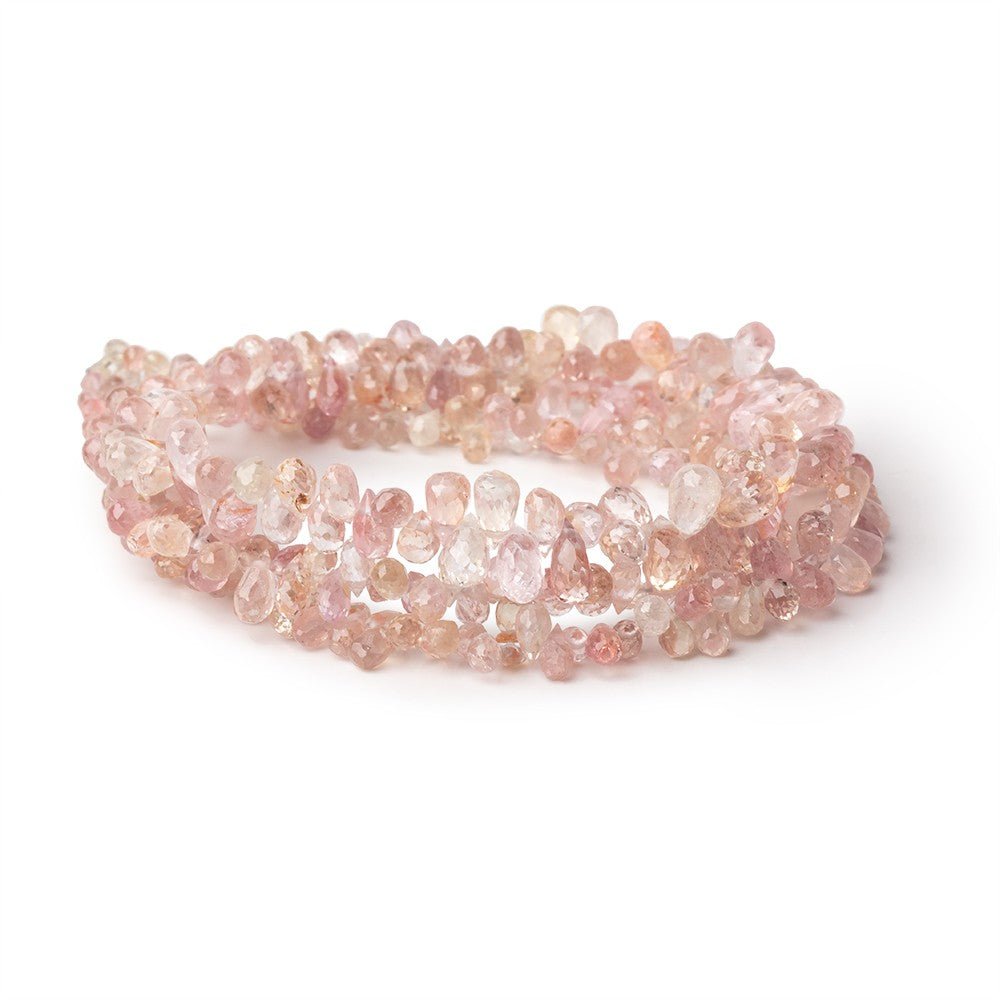 3x2-6x3mm Multi Pink Sapphire Faceted Tear Drop Beads 17 inch 300 pieces AA (ONLINE ORDER ONLY)