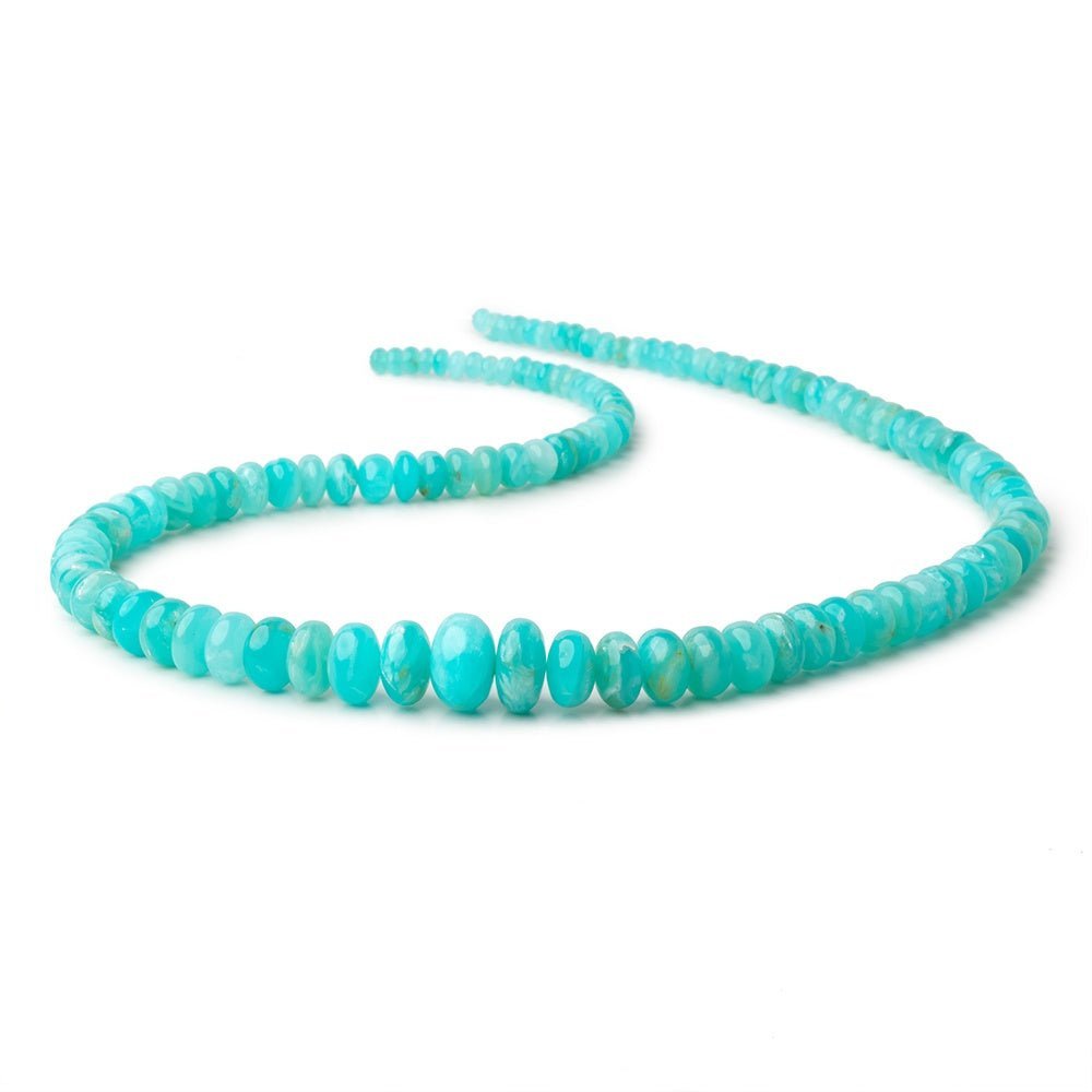 4-13mm Peruvian Blue Opal Plain Rondelles 20 inch 115 Beads AAA (ONLINE ORDER ONLY)