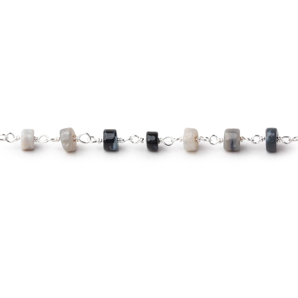 4-4.5mm Australian Opal Plain Heishi Beads on Sterling Silver Chain (ONLINE ORDER ONLY)