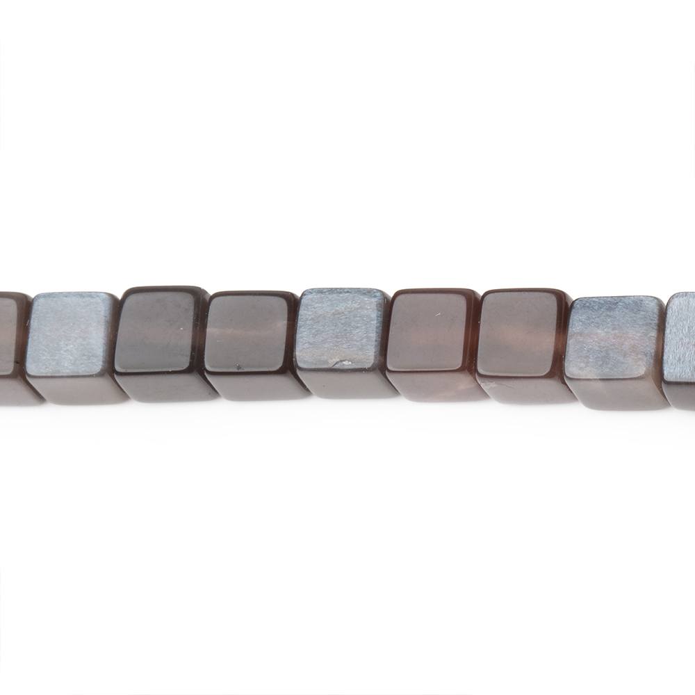 4-4.5mm Dark Chocolate Moonstone Plain Cubes 13.75 inch 76 Beads (ONLINE ORDER ONLY)