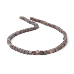 4-4.5mm Dark Chocolate Moonstone Plain Cubes 13.75 inch 76 Beads (ONLINE ORDER ONLY)