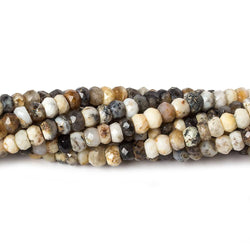 4-4.5mm Dendritic Opal faceted rondelle beads 13 inch 110 pieces