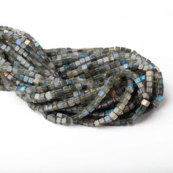 4-4.5mm Labradorite Plain Cube Beads 14 inch 83 pieces (ONLINE ORDER ONLY)