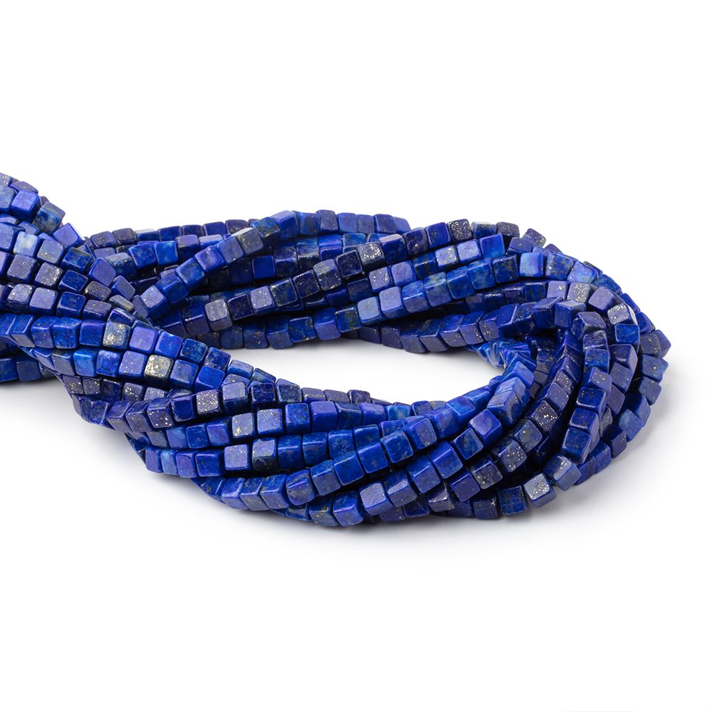4-4.5mm Lapis Lazuli Plain Cube Beads 14 inch 78 pieces (ONLINE ORDER ONLY)