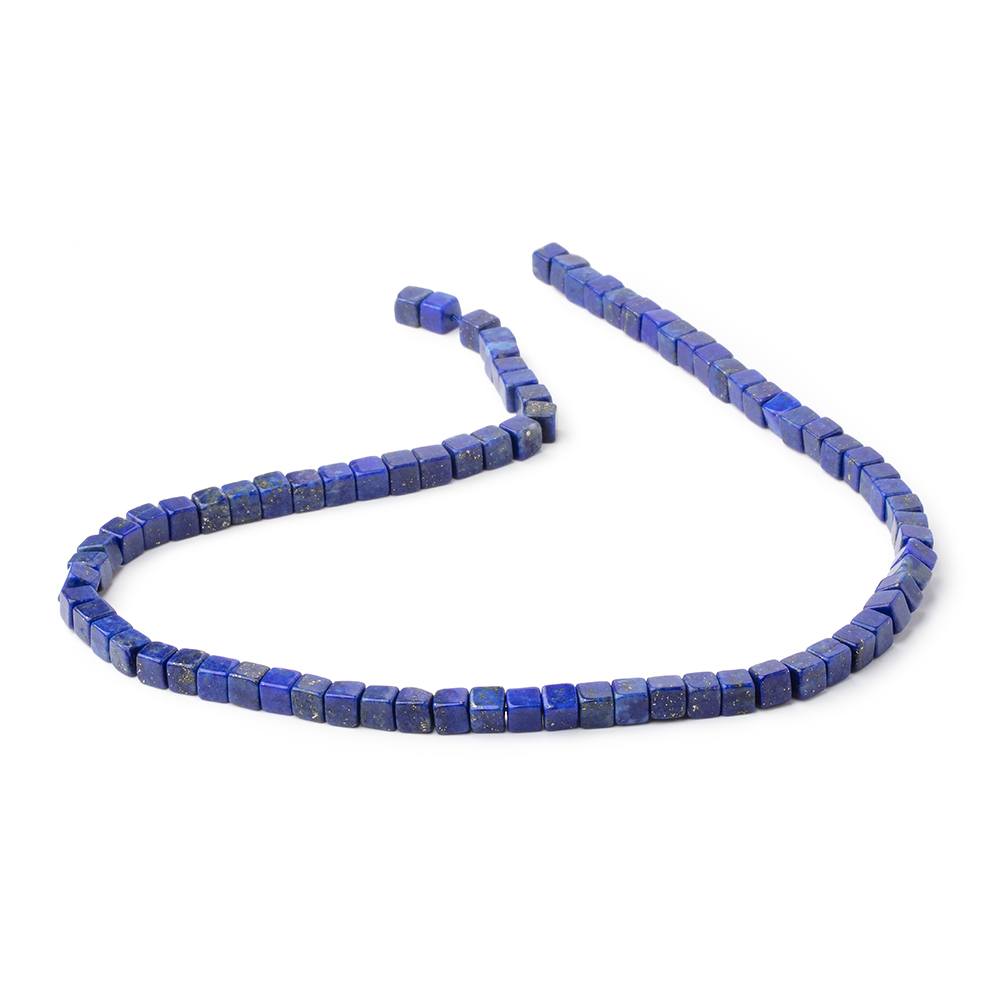 4-4.5mm Lapis Lazuli Plain Cube Beads 14 inch 78 pieces (ONLINE ORDER ONLY)
