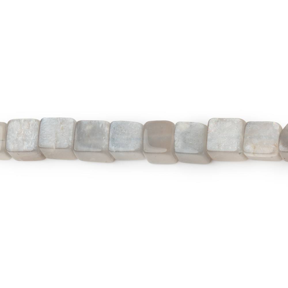 4-4.5mm Platinum Moonstone Plain Cube Beads 14 inch 84 pieces (ONLINE ORDER ONLY)