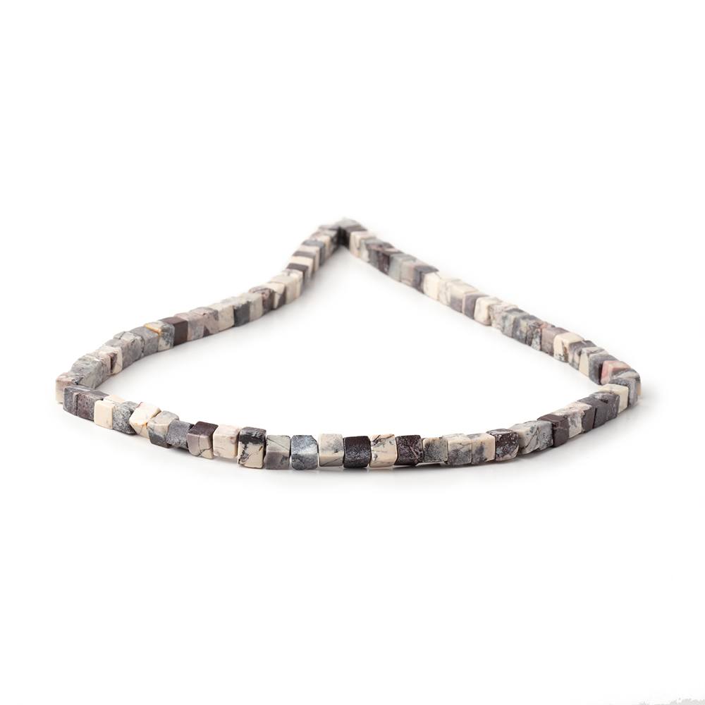 4-4.5mm Porcelain Jasper Plain Cube Beads 14 inch 80 pieces (ONLINE ORDER ONLY)